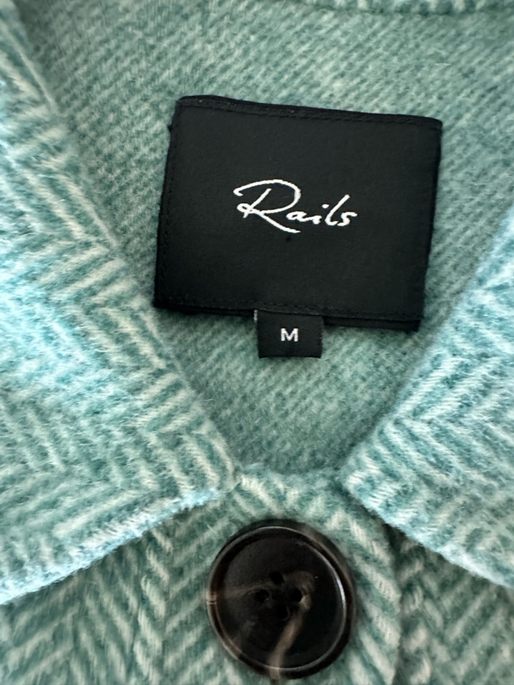 Rails Connie Wool Blend Chevron Shacket Mint M GUC Cabincore - Picture 7 of 8